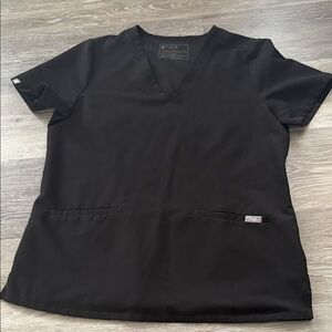 Figs Women's Short Sleeve Black Top